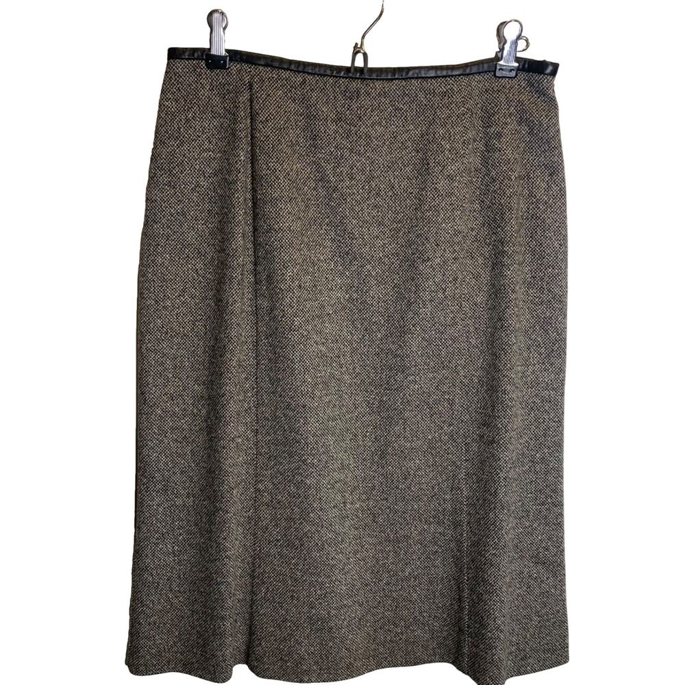 Sigrid Olson wool/silk and leather trim skirt